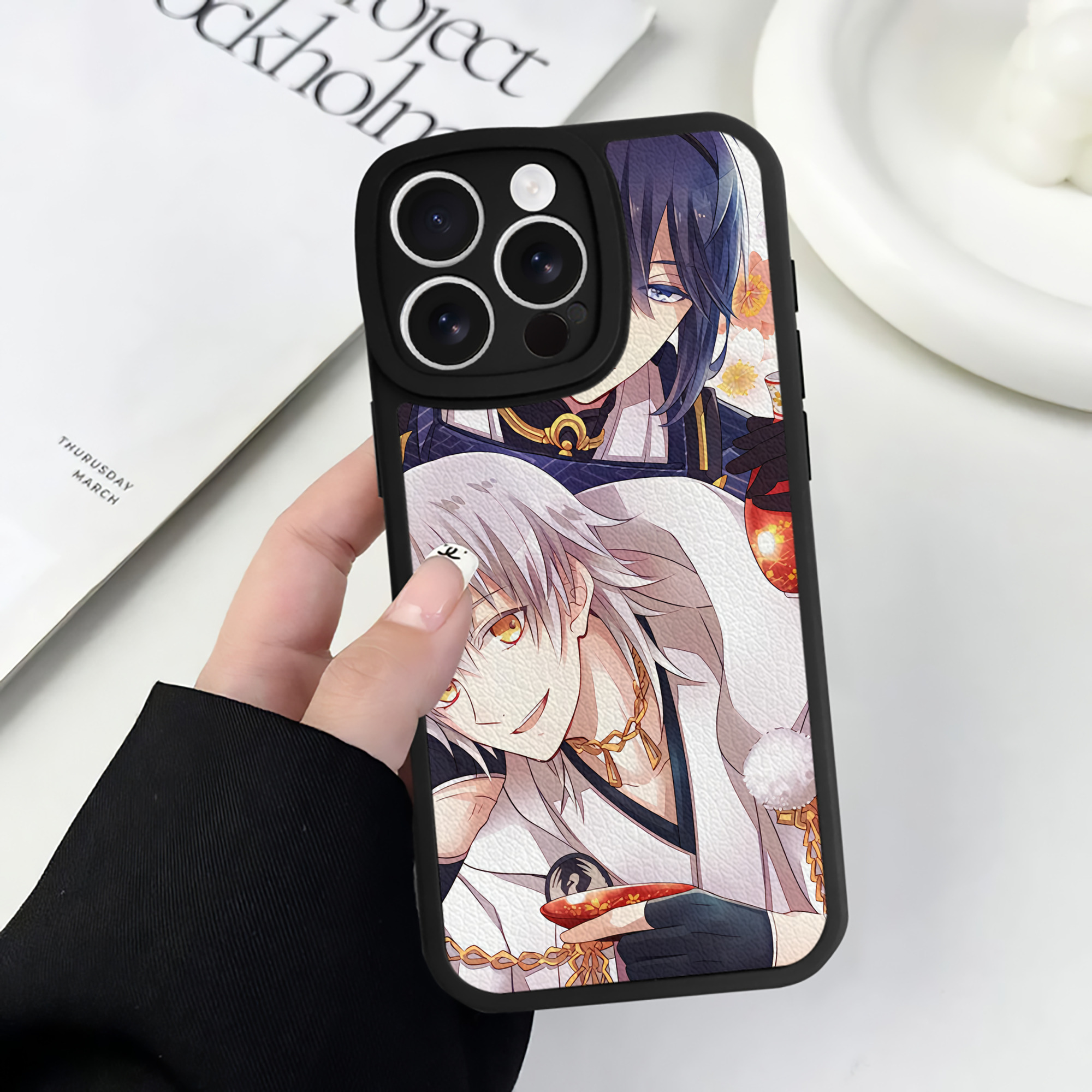 （画像用） 刀剣乱舞 Touken Ranbu 【iPhone 16シリーズ対応】シリコンスマホケース（レザー調） 材質：シリコン